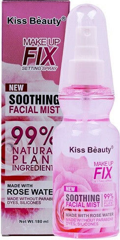 Makeup Fixing Spray Kiss Beauty Soothing Facial Mist Rose Water 180 Ml