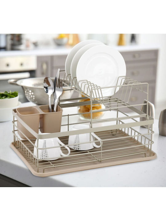 KING Hoff Dish Drainer Metallic in Beige Color 43x32x27cm