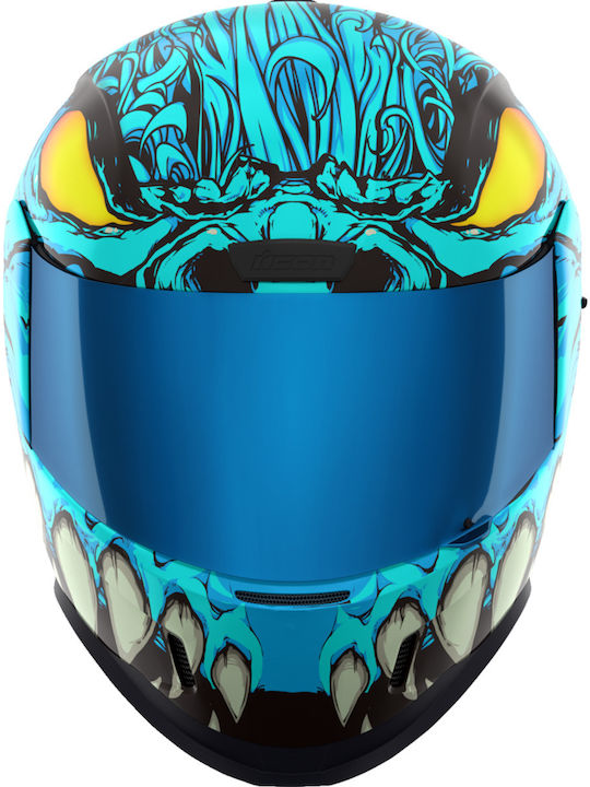 Icon Face Airform Mips Manik'rr Light Blue Κράνος Μηχανής Full Face DOT / ECE 22.05 με Sunvisor