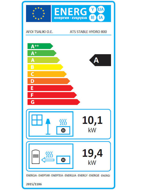 Thermiki ATS Stable Hydro 800 Ενεργειακό Τζάκι Ξύλου Ίσιο με Ανοιγόμενη Πόρτα
