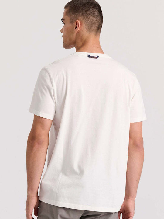 Funky Buddha T-shirt Bărbătesc cu Mânecă Scurtă Off White