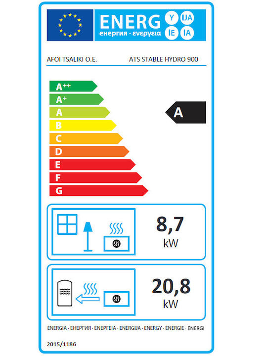 Thermiki ATS Stable Hydro 900 Ενεργειακό Τζάκι Ξύλου Ίσιο με Ανοιγόμενη Πόρτα