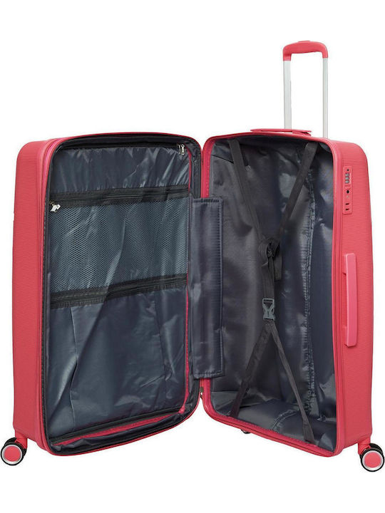 RCM Großer Hart-Reise-Koffer Rosa mit 4 Rädern