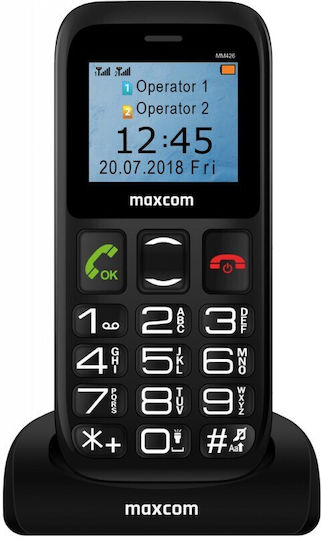 MaxCom Comfort MM426 Dual-SIM Handy mit Großen Tasten (Griechisches Menü) Schwarz
