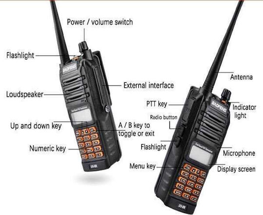 Baofeng BF-UV9R Ασύρματος Πομποδέκτης UHF/VHF 10W με Μονόχρωμη Οθόνη