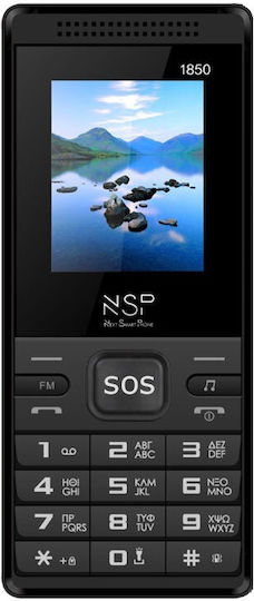 NSP 1850DS Dual SIM (32/32MB) Κινητό με Μεγάλα Κουμπιά Μαύρο