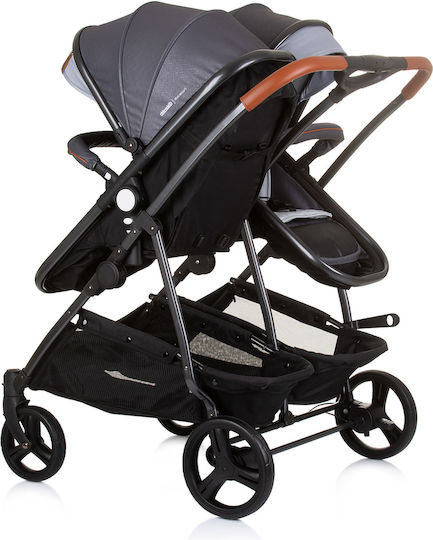 Chipolino Duo Smart Reglabil Cărucior dublu Potrivit pentru Nou-născut Gri argintiu 12.2kg