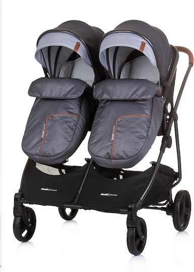 Chipolino Duo Smart Reglabil Cărucior dublu Potrivit pentru Nou-născut Gri argintiu 12.2kg