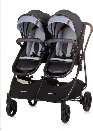 Chipolino Duo Smart Reglabil Cărucior dublu Potrivit pentru Nou-născut Gri argintiu 12.2kg