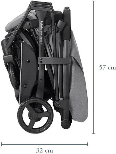 Inglesina Twin Sketch Double Stroller Suitable from 6+ Months Navy 12.5kg