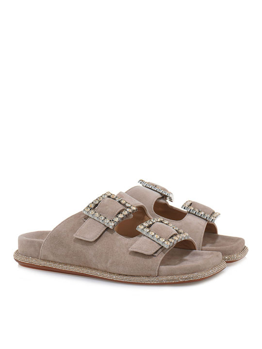 Alma en Pena Women's Flat Sandals in Brown Color