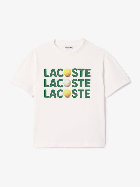 Lacoste Tricou pentru copii OffWhite