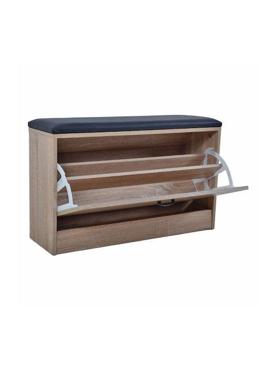 Entry Furniture with Shoe Rack & Bench Wooden 80x24x49cm