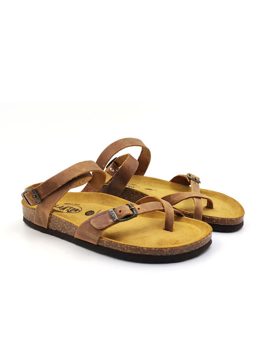 Piele Sandale dama Anatomic în Maro Culoare