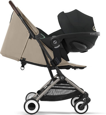 Cybex Orfeo Kinderwagen Geeignet für Neugeborene Beige Taupe Frame