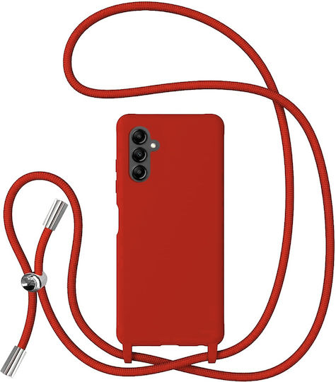 Rope Back Cover Σιλικόνης με Λουράκι Κόκκινο (Samsung A54 5G)