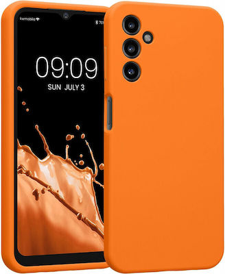 KWmobile Rubberized Umschlag Rückseite Silikon Orange (Galaxy A14)