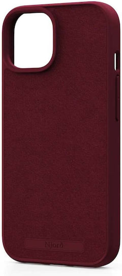 Njord Suede Back Cover Plastic 2mm Roșu (iPhone 15 Plus / 16 Plus)