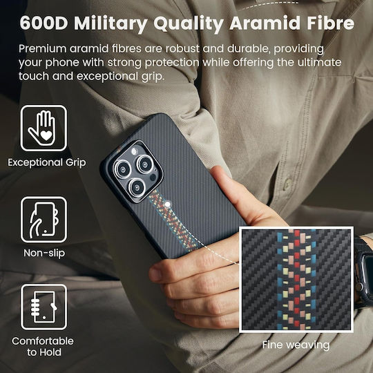 Pitaka Fusion Weaving Magez Back Cover Aramid Fiber 0.95mm Πολύχρωμο (iPhone 15 Pro)
