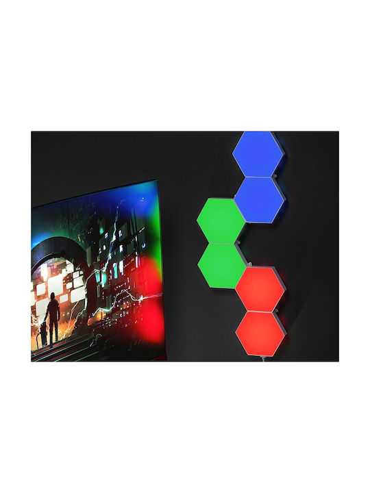 Tracer Bluetooth Dekorative Lampe Sechseck mit Fassung für GU10 Lampe Mehrfarbig 6Stück