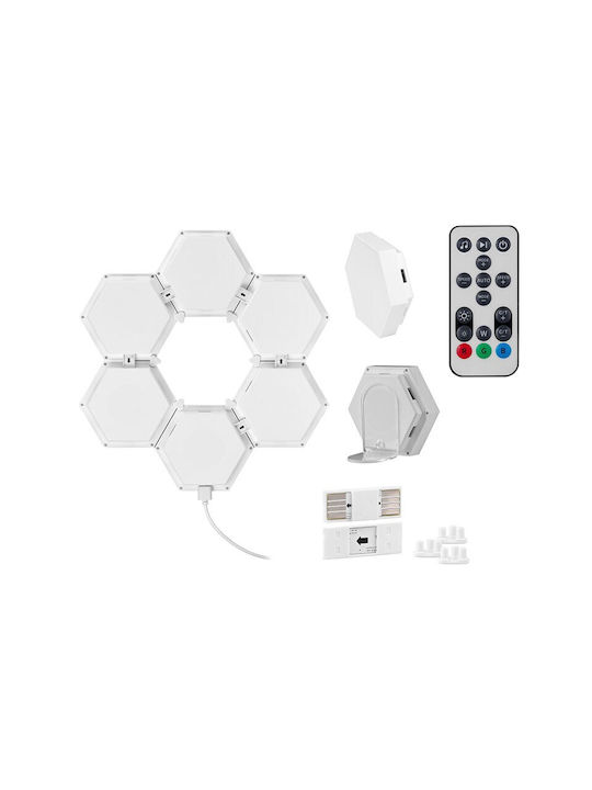 Tracer Bluetooth Dekorative Lampe Sechseck mit Fassung für GU10 Lampe Mehrfarbig 6Stück