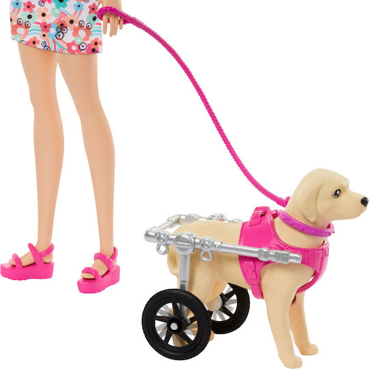 Barbie You Can Be Anything Păpușă Cățeluși și scaun cu rotile pentru animale de companie pentru 3+ ani+ Ani