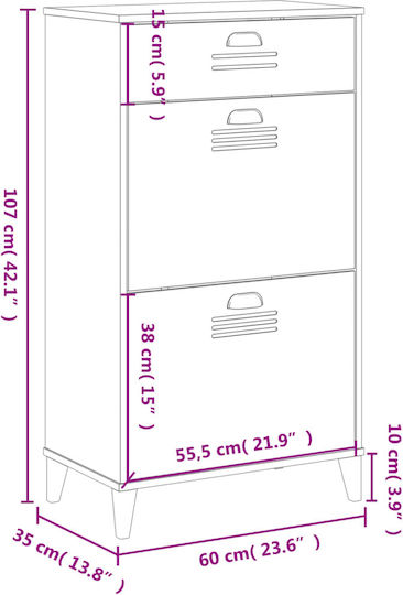 Пластмасов Обувна рафт 60x35x107см
