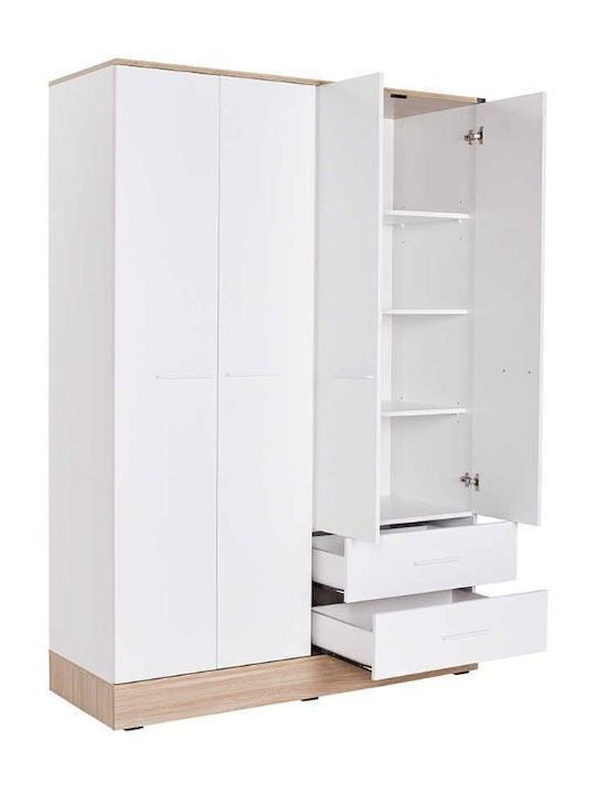 Base Τετράφυλλη Ντουλάπα Λευκό 137x52x198cm