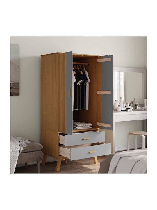 Двойна врата Гардероб Grey & Brown 76.5x53x172см