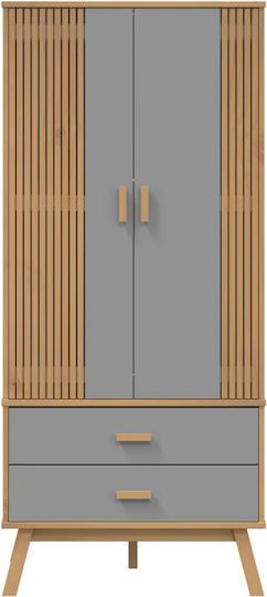 Ușă dublă Dulap de Haine Grey & Brown 76.5x53x172cm