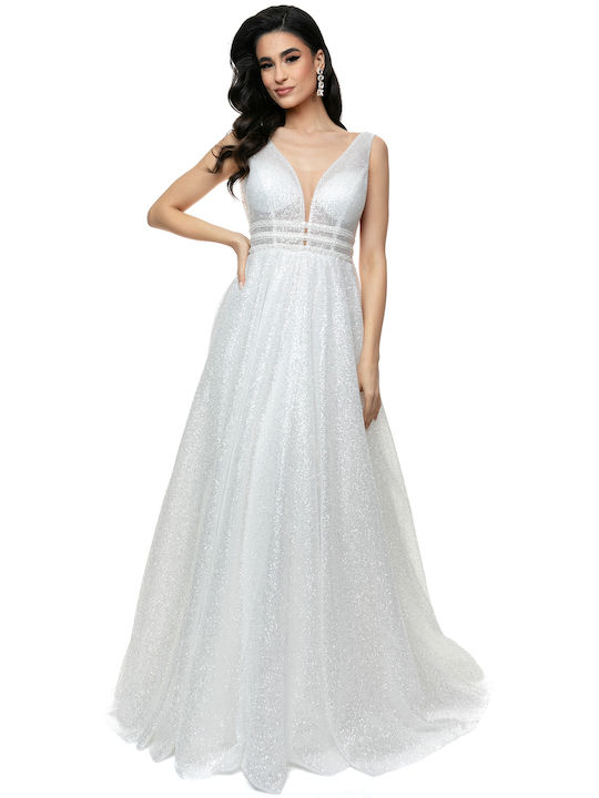 RichgirlBoudoir Νυφικό Φόρεμα με Διαφάνεια Λευκό