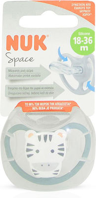 Nuk Orthodontic Pacifier Silicone Space Zebra Green with Case for 18-36 months 1pcs