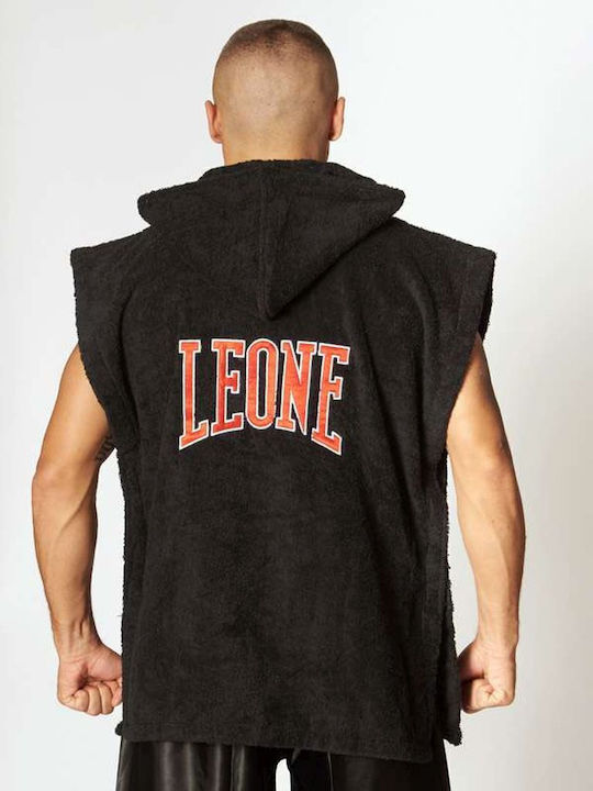 Leone Poncho Herren Sportliches Ärmelloses Shirt mit V-Ausschnitt Schwarz