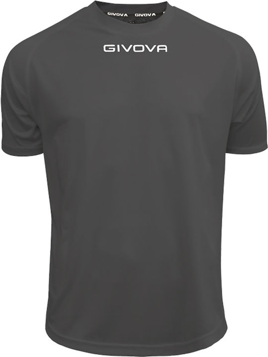 Givova MAC01 Dark Grey Αθλητικό Ανδρικό T-shirt Dark Grey με Λογότυπο