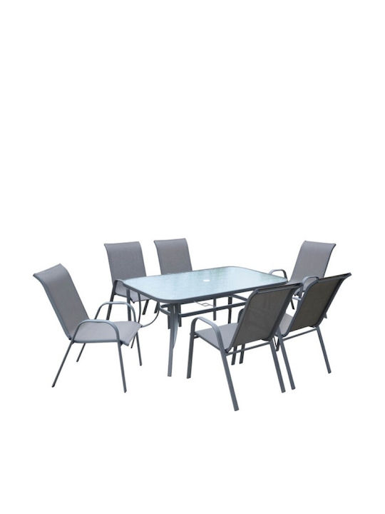 Garten- und Outdoor-Möbelsets 7 Stück Grau