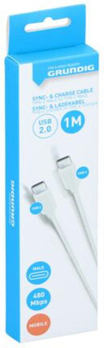 Grundig USB 2.0 Cable USB-C Male - USB-C White 1m