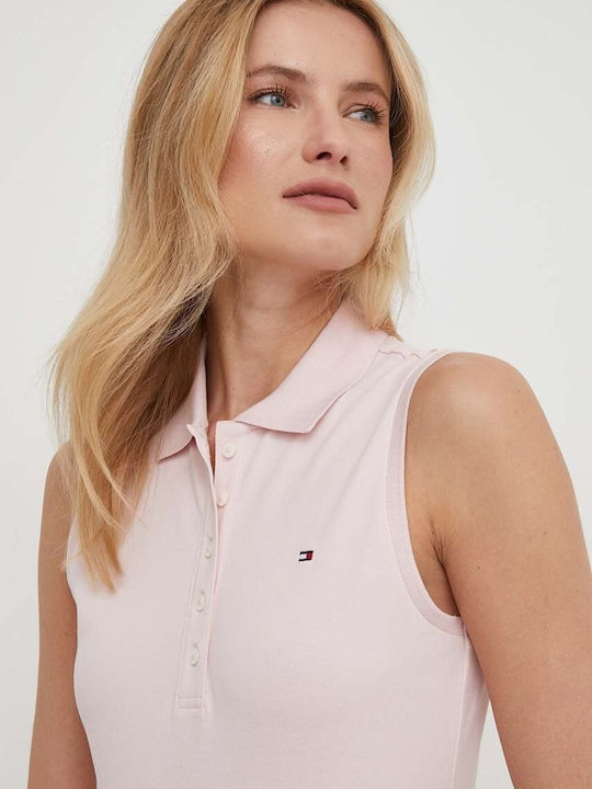 Tommy Γυναικεία Polo Μπλούζα Αμάνικη Whimsy Pink