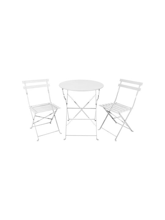 Outdoor Living Room Set White 3pcs