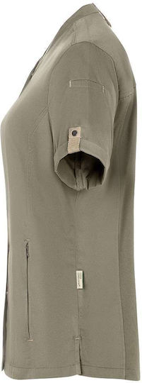 Karlowsky Coat Chef Female Green with Short Sleeve