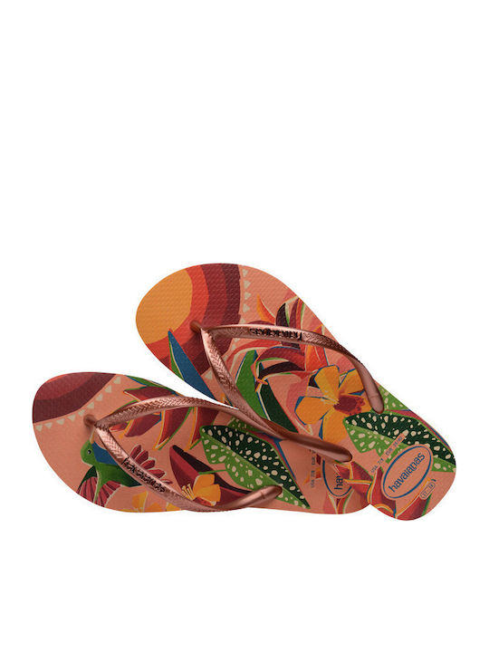 Slim Tropical Frauen Flip Flops in Orange Farbe