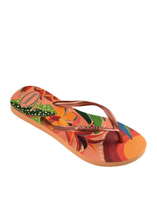 Slim Tropical Frauen Flip Flops in Orange Farbe