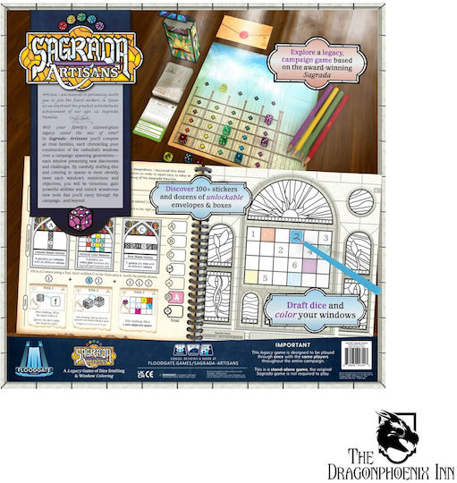 Настолна игра Sagrada Artisans за 2-4 играчи 13+ години (EN) Floodgate Games