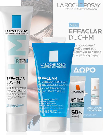 La Roche Posay Effaclar Duo+M Hautpflegeset für Feuchtigkeitsspendend & Gesichtsreinigung 3Stück