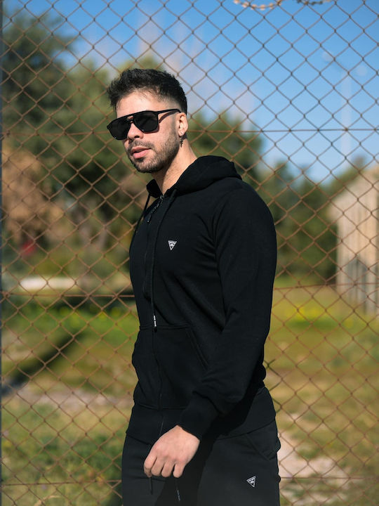 Ζακέτα με Κουκούλα Μαύρη