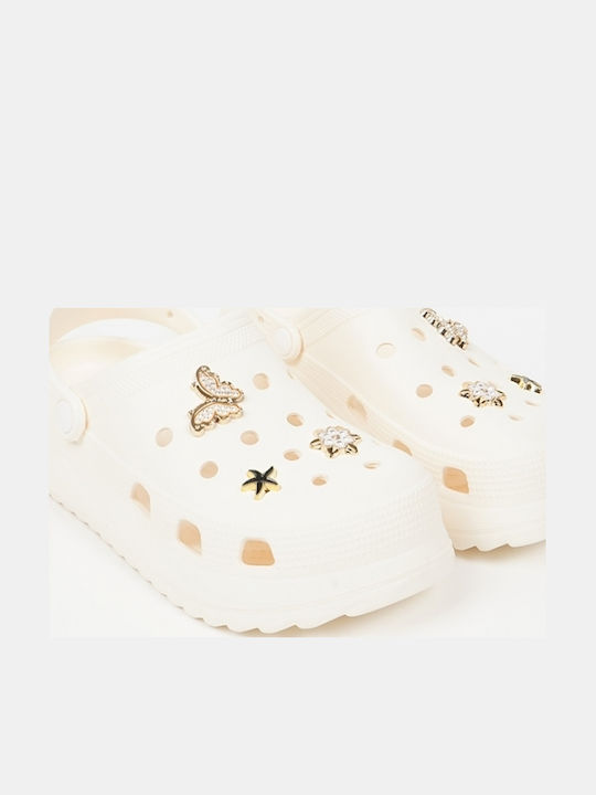 Piazza Shoes Femei Sabot Bej
