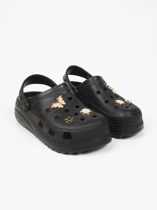 Piazza Shoes Γυναικεία Σαμπό Μαύρα