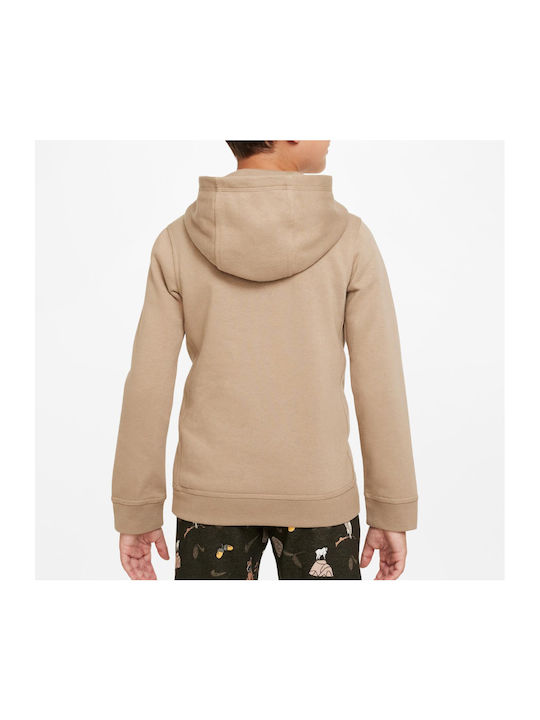 Nike Sportswear Club Herren Sweatshirt mit Kapuze und Taschen Beige