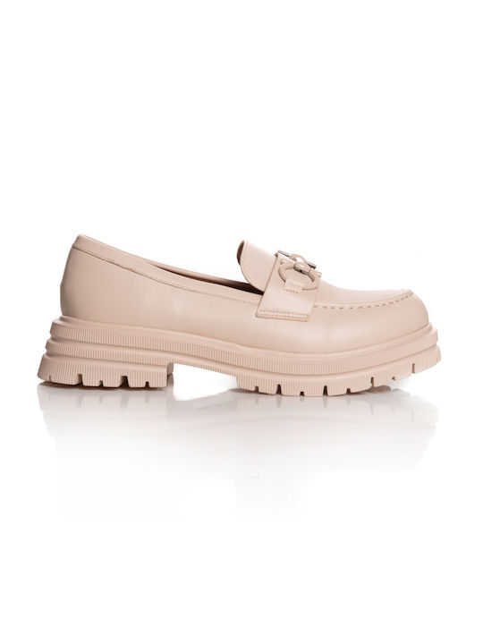 Shoe Art Women's Moccasins in Beige Color