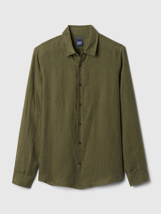 Μακρυμάνικo Λινό Overshirt Army Jacket Green