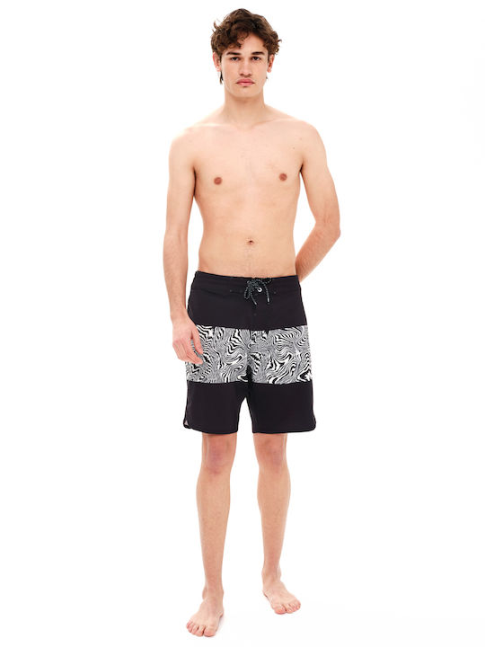 Men's Swimwear Bermuda Black with Patterns